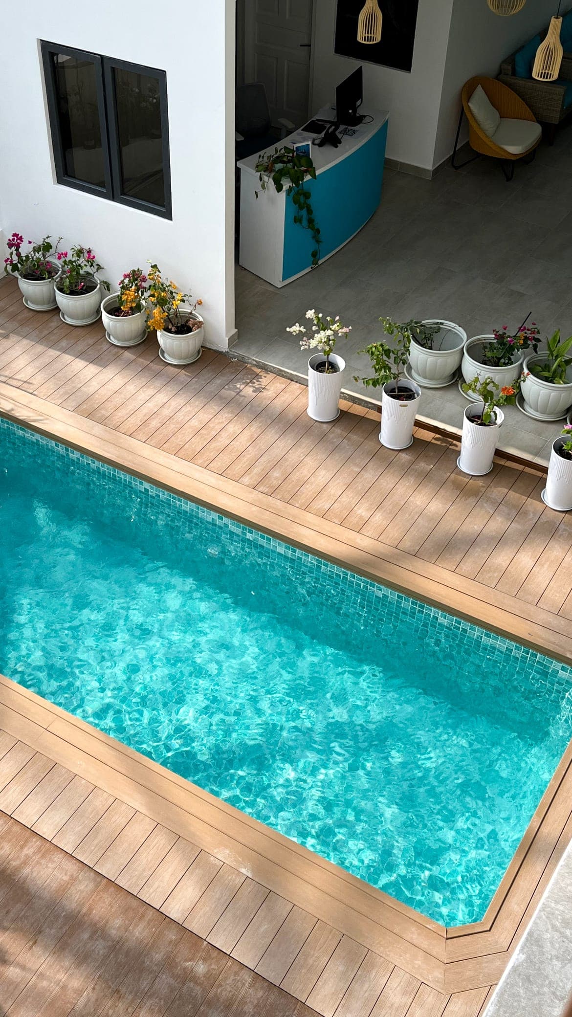 Pool seating area